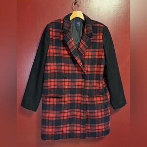 Gap‎ Red Buffalo Plaid Wool Blend Jacket Women’s Size Large